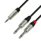 Adam Hall Cables 4 STAR YWPP 0300 - Câble Audio REAN Mini-Jack 3,5 mm stéréo vers 2 x Jack 6,35 mm mono 3 m Adam Hall Cables 4 STAR YWPP 0300 - Câble Audio REAN Mini-Jack 3,5 mm stéréo vers 2 x Jack 6,35 mm mono 3 m