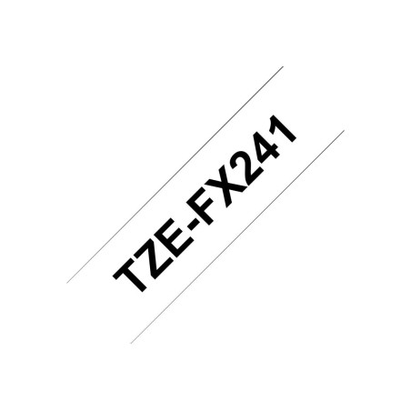 Brother TZe-FX241 | Ruban original Laminé flexible | 18 mm | Noir sur fond Blanc | 8M