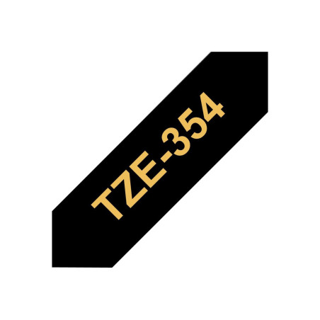 Brother TZe-354 | Ruban original Laminé | 24 mm | Gold sur fond Noir | 8M