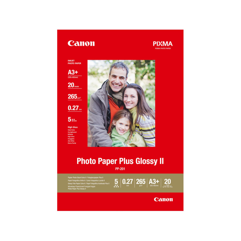Canon PP-201 Papier Photo Brillant Format A3+ (20 feuilles)
