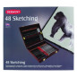 Derwent Sketching Collection - Set de 48 Crayons dans un Coffret en Bois, Qualité Professionnelle, 0700759