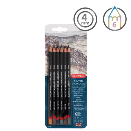 Derwent Crayons fusains teintés sous blister