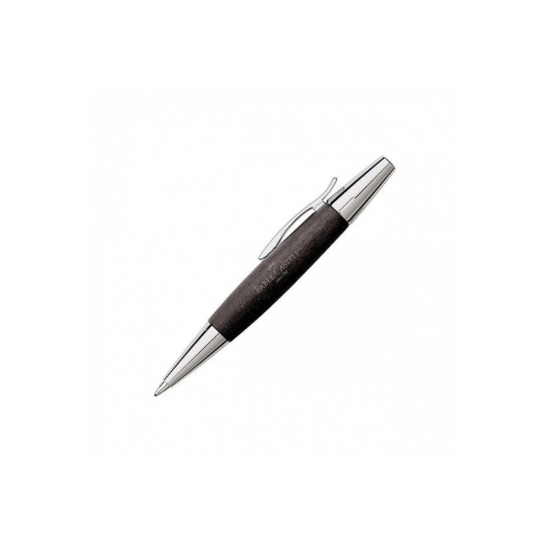 Faber-Castell 148383 - Stylo à bille twist e-motion poirier/chrome, Mine B, Couleur du corps : noir/argent Faber-Castell 148383 - Stylo à bille twist e-motion poirier/chrome, Mine B, Couleur du corps : noir/argent