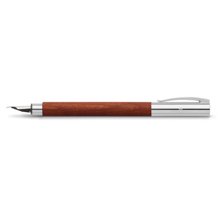 Faber-Castell 148182 - Stylo plume AMBITION Poirier, largeur de plume EF, avec emballage cadeau et convertisseur