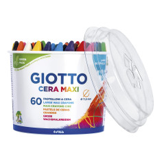 GIOTTO Cera Maxi - Pot 60 crayons cire