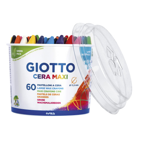 GIOTTO Cera Maxi - Pot 60 crayons cire