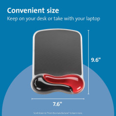 Kensington Tapis de Souris avec Repose-Poignets - Ergonomique et Compatible avec Souris Laser/Optiques pour un Grand Confort - R