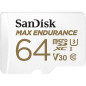 SanDisk MAX ENDURANCE Video Monitoring for Dashcams & Home Monitoring 64 GB microSDXC Memory Card + SD Adaptor 30,000 Hours Endu SanDisk MAX ENDURANCE Video Monitoring for Dashcams & Home Monitoring 64 GB microSDXC Memory Card + SD Adaptor 30,000 Hours Endu