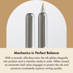 Lamy dialog palladium – stylo plume sans capuchon avec mécanisme à vis – plume en or 14 ct, partiellement plaquée platine, taill