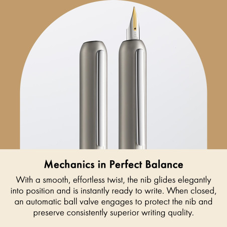 Lamy dialog palladium – stylo plume sans capuchon avec mécanisme à vis – plume en or 14 ct, partiellement plaquée platine, taill