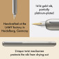 Lamy dialog palladium – stylo plume sans capuchon avec mécanisme à vis – plume en or 14 ct, partiellement plaquée platine, taill Lamy dialog palladium – stylo plume sans capuchon avec mécanisme à vis – plume en or 14 ct, partiellement plaquée platine, taill