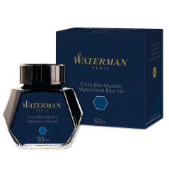 Waterman encre pour stylo plume - flacon d'encre Bleu Mystère - bouteille de 50 ml