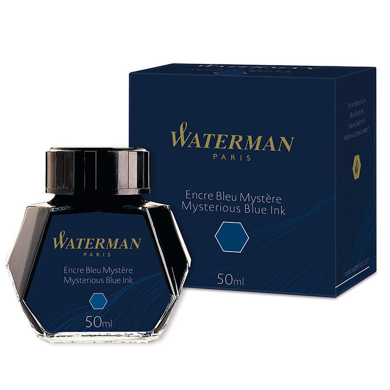 Waterman encre pour stylo plume - flacon d'encre Bleu Mystère - bouteille de 50 ml