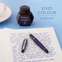 Waterman encre pour stylo plume - flacon d'encre Bleu Mystère - bouteille de 50 ml