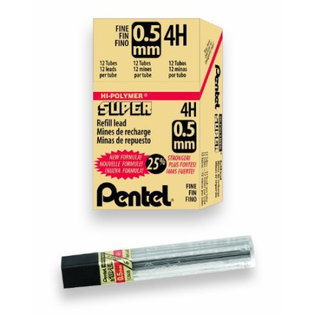 Pentel C505 lot de 12 Etuis de 12 mines 0,5 mm 4H pour porte-mines