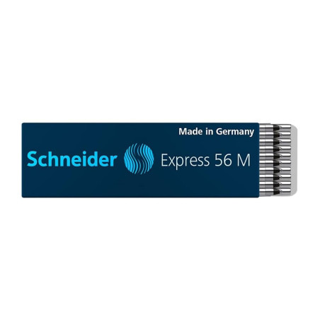 Schneider Express 56 Recharge stylo bille Pointe M/acier inoxydable/noir/permanent Lot de 20
