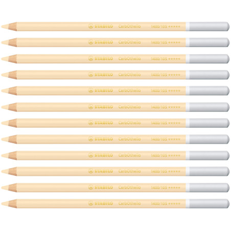 STABILO CarbOthello - Crayon de couleur - Lot x 12 crayons pastel fusain - Jaune de Naples Rosat (1400/105)