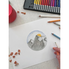 STABILO CarbOthello - Crayon de couleur - Lot x 12 crayons pastel fusain - Jaune de Naples Rosat (1400/105)