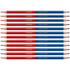 STABILO Original - Crayon de couleur - lot x 12 crayons bicolor-rouge et bleu