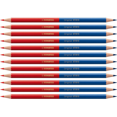 STABILO Original - Crayon de couleur - lot x 12 crayons bicolor-rouge et bleu