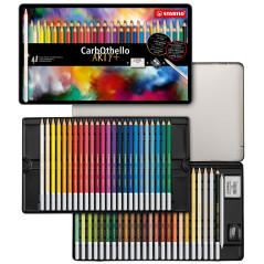 STABILO CarbOthello - Crayon de couleur - Boîte métal x 48 crayons pastel - Gamme ARTY+