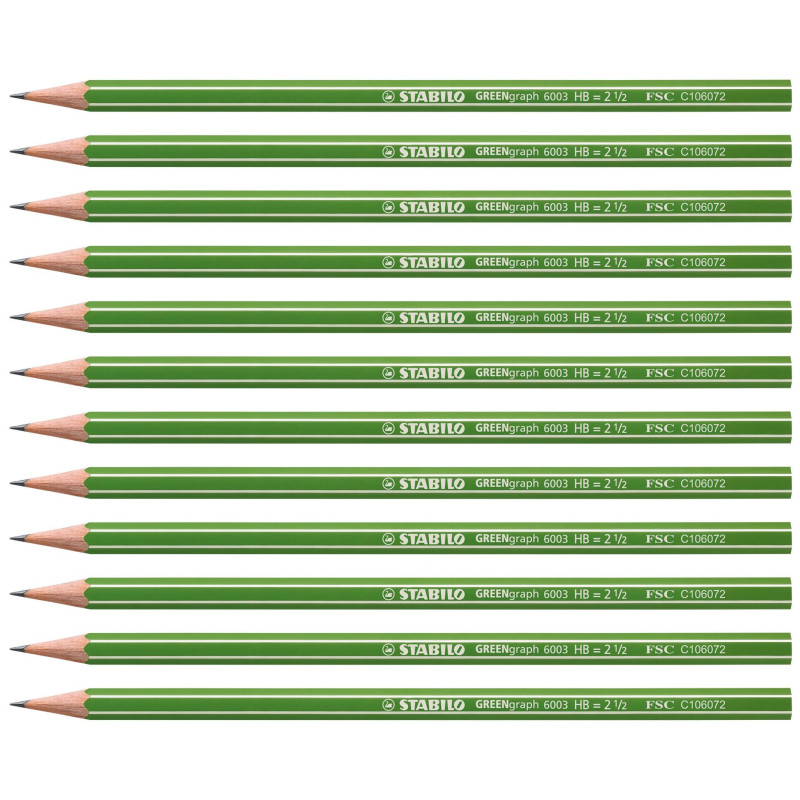 STABILO GREENgraph - Crayon papier - Lot x 12 crayons graphite HB STABILO GREENgraph - Crayon papier - Lot x 12 crayons graphite HB