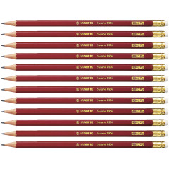 STABILO Swano - Crayon papier - Lot x 12 crayons graphite mine HB - bout gomme