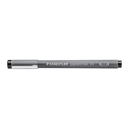 Staedtler Pigment liner 308/05/9-N Stylo feutre fin Pointe Calibrée Trait 0,5 mm- Noir Lot de 10