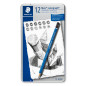 Staedtler Mars Lumograph, Crayons à papier de très haute qualité pour écriture et dessin artistique, Boîte en métal avec 12 cray Staedtler Mars Lumograph, Crayons à papier de très haute qualité pour écriture et dessin artistique, Boîte en métal avec 12 cray