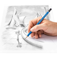 Staedtler Mars Lumograph, Crayons à papier de très haute qualité pour écriture et dessin artistique, Boîte en métal avec 12 cray