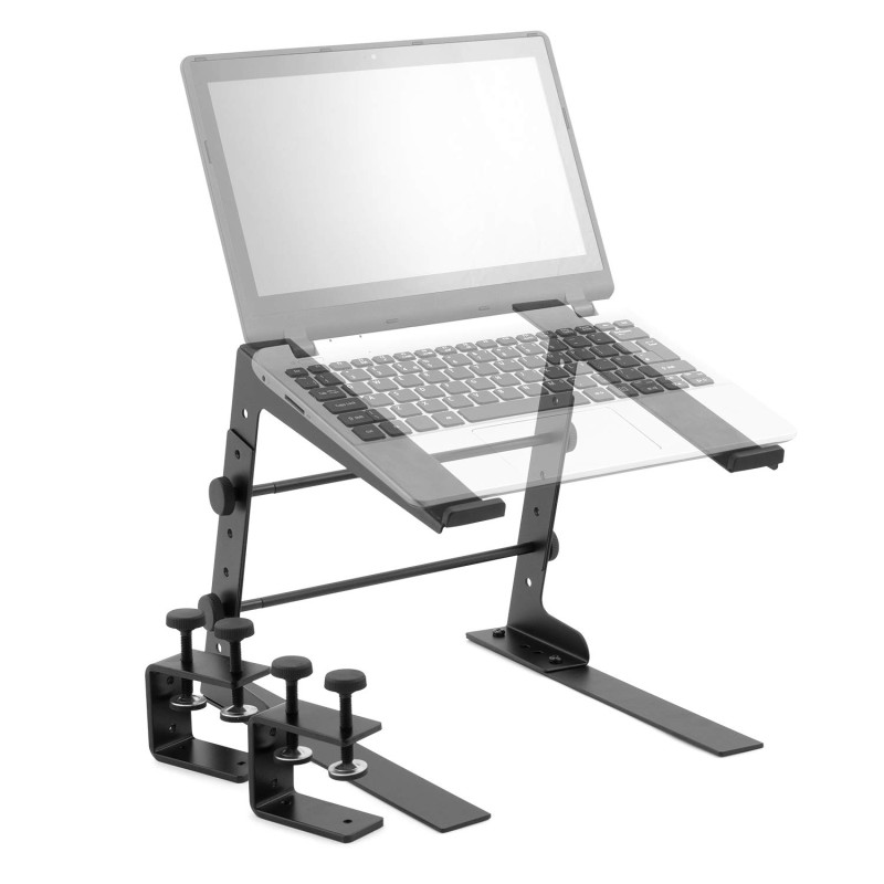 TIGER LEC14-BK Support de table réglable pour ordinateur portable DJ avec pinces de bureau TIGER LEC14-BK Support de table réglable pour ordinateur portable DJ avec pinces de bureau