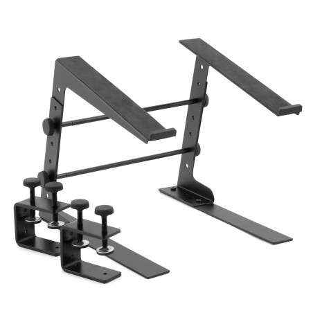 TIGER LEC14-BK Support de table réglable pour ordinateur portable DJ avec pinces de bureau