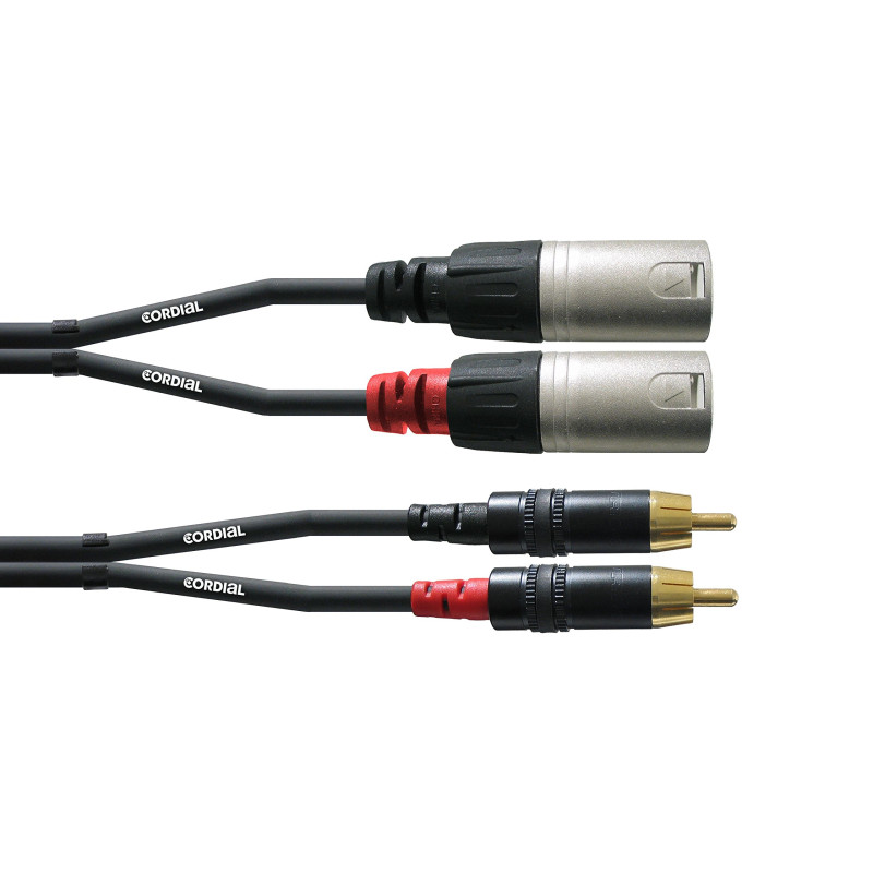 Cordial Câble audio XLR m-Cinch 3,0 m fiche Rean CFU 3 MC - Câble Audio Cordial Câble audio XLR m-Cinch 3,0 m fiche Rean CFU 3 MC - Câble Audio