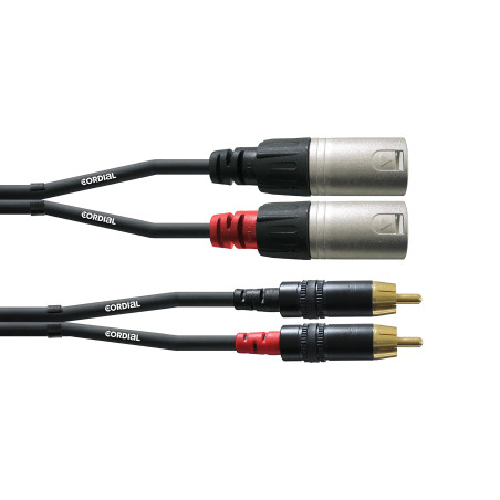 Cordial Câble audio XLR m-Cinch 3,0 m fiche Rean CFU 3 MC - Câble Audio