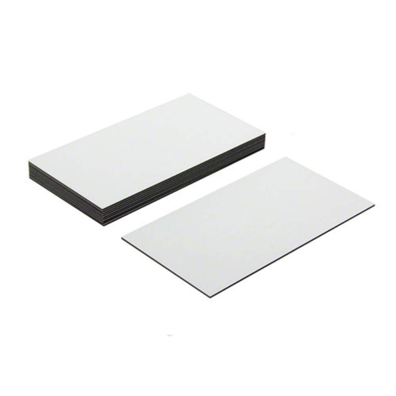 MagFlex® Lite 89mm long x 51mm étiquettes magnétiques flexibles large - blanc brillant surface effaçable à sec et (10 feuilles)
