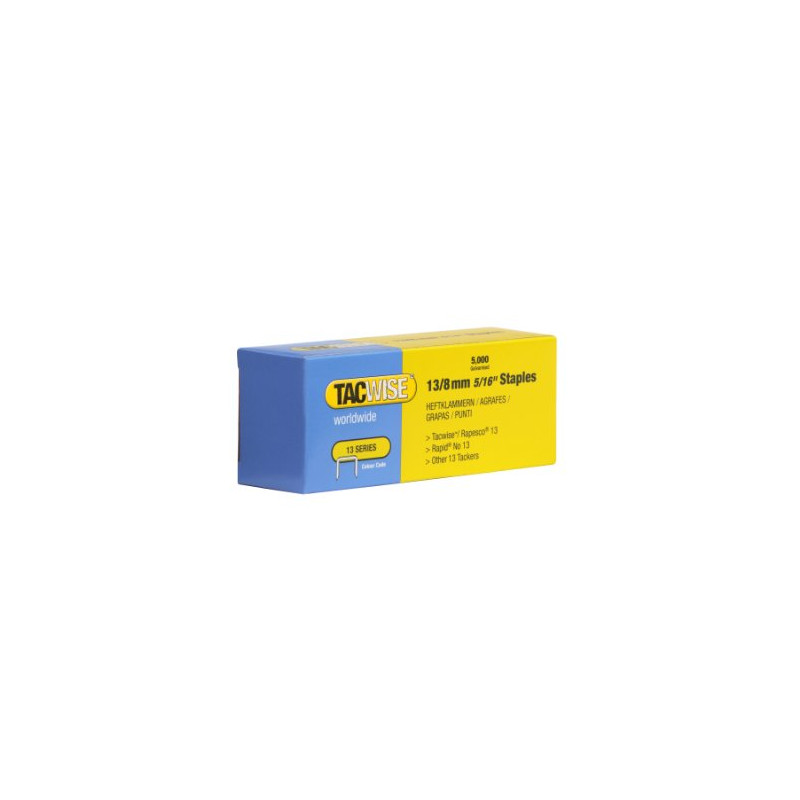 Tacwise 0234 Agrafes Galvanisées de Type 13/8 mm, Lot de 5000
