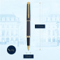 Waterman Hémisphère stylo roller | noir mat avec attributs or fin 23K | pointe fine | encre noir | coffret cadeau Waterman Hémisphère stylo roller | noir mat avec attributs or fin 23K | pointe fine | encre noir | coffret cadeau