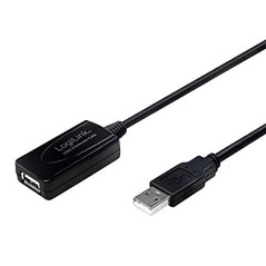 LogiLink UA0143 Câble USB 2.0 avec répéteur 10 m Noir