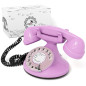 Opis Technology FunkyFon Cable : Téléphone rétro au Style des années 1920 avec Cadran Rotatif Pink Opis Technology FunkyFon Cable : Téléphone rétro au Style des années 1920 avec Cadran Rotatif Pink