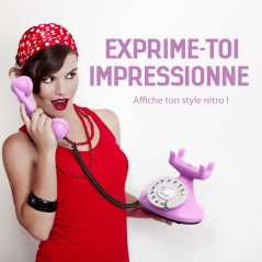 Opis Technology FunkyFon Cable : Téléphone rétro au Style des années 1920 avec Cadran Rotatif Pink