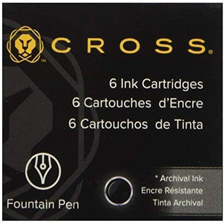Cross 8921 recharge pour stylos Noir 6 pièce(s) - Recharges pour stylos (Noir, Stylo-plume, 6 pièce(s))