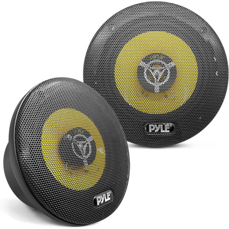 Pyle Haut-Parleurs Coaxiaux 3 Voies – 16,5 cm (6.5") – 280W – 4 Ohms – Paire Voiture – Tweeter et Médium Intégrés – Aimant 1,13 