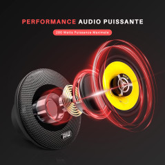 Pyle Haut-Parleurs Coaxiaux 3 Voies – 16,5 cm (6.5") – 280W – 4 Ohms – Paire Voiture – Tweeter et Médium Intégrés – Aimant 1,13 