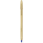 BIC Cristal Original Shine - Stylo-Bille Pointe Moyenne (1,0 mm) Corps Doré - Écriture Fluide et Élégante à Encre Bleue, Boîte d