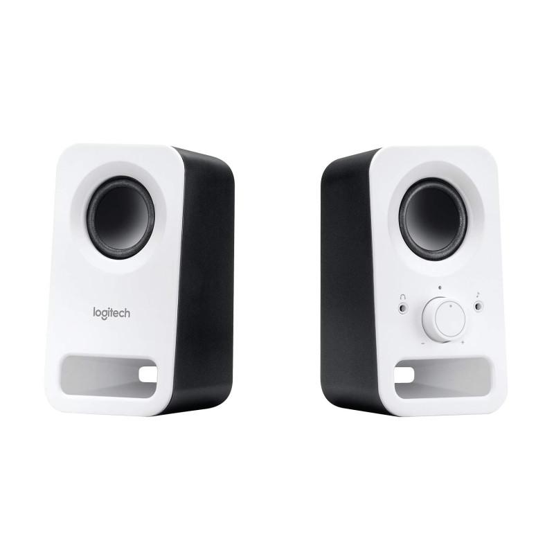 Logitech Z150 Enceinte PC, son stéréo, 2 haut-parleurs, puissance de crête de 6 watts, entrée 3,5 mm, contrôleur de haut-parleur Logitech Z150 Enceinte PC, son stéréo, 2 haut-parleurs, puissance de crête de 6 watts, entrée 3,5 mm, contrôleur de haut-parleur
