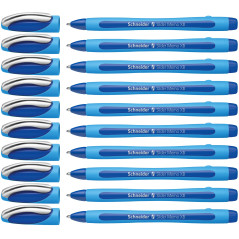 Schneider 150203 Slider Memo XB Stylo bille (avec capuchon, épaisseur de trait: XB) Bleu, Lot de 10