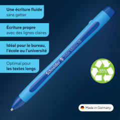 Schneider 150203 Slider Memo XB Stylo bille (avec capuchon, épaisseur de trait: XB) Bleu, Lot de 10