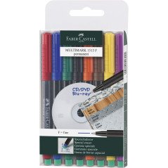 FABER-CASTELL 151309 - Marqueurs permanents MULTIMARK, épaisseur: F, étui de 8