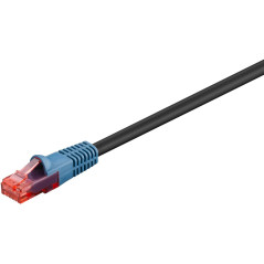 Goobay 94392 Câble de raccordement de réseau CAT6 pour l'extérieur, résistant à l´eau et avec protection contre les UV, noir/ble