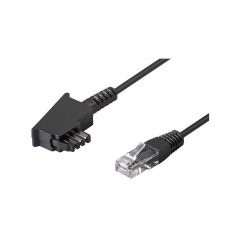 Goobay 51233 Câble de Connexion TAE-F pour DSL/VDSL, Noir, 3m Longueur